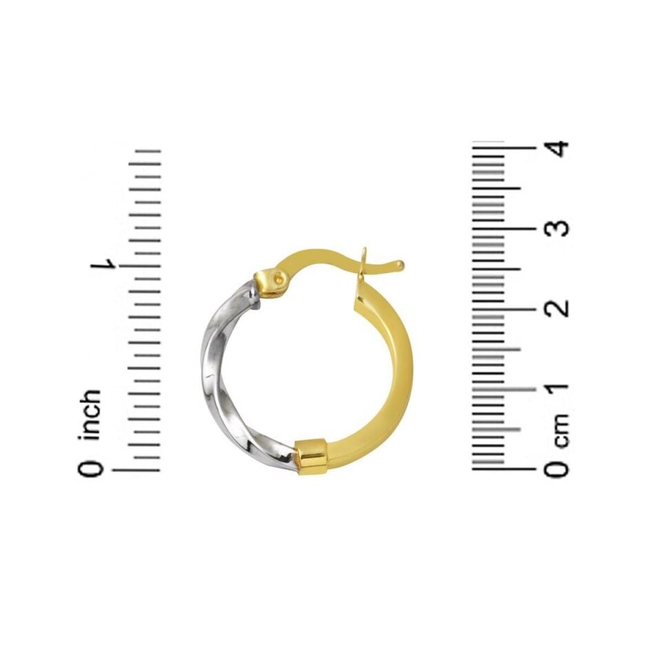 2 Cm Çaplı Burgulu 14 Ayar Altın Küpe