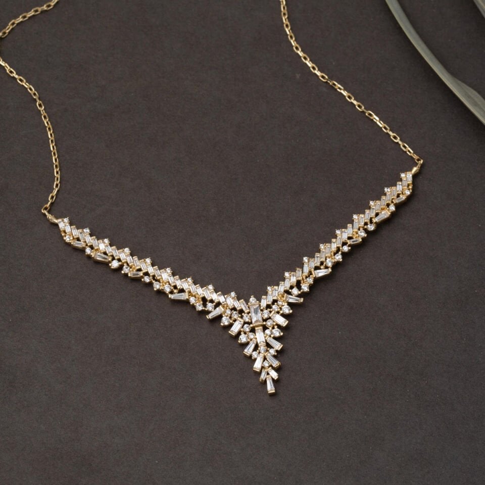 Baget Tasarım 14 Ayar Altın Nişan Seti