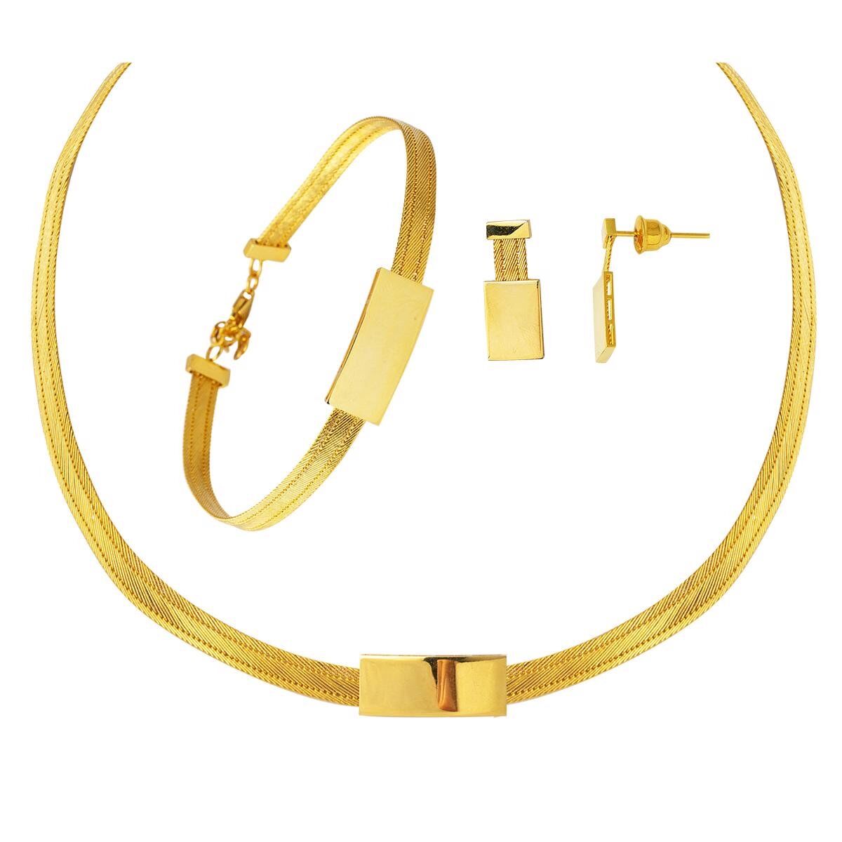 Taşsız Trabzon Hasır 14 Ayar Altın Takı Seti