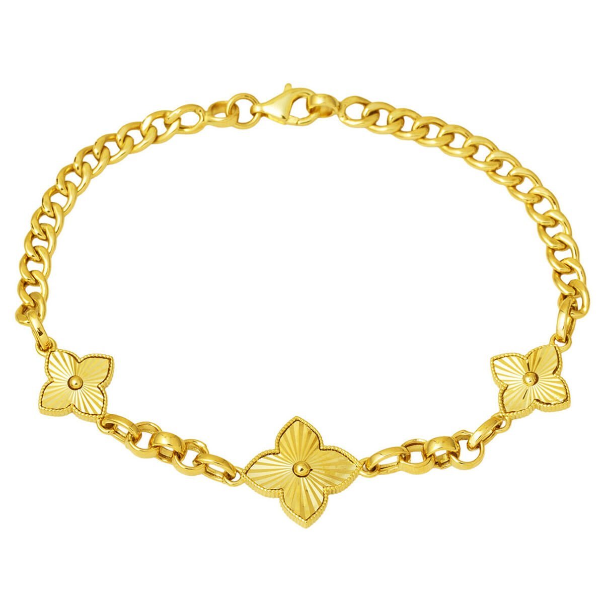 Gurmet Zincirli Yonca 14 Ayar Altın Bileklik