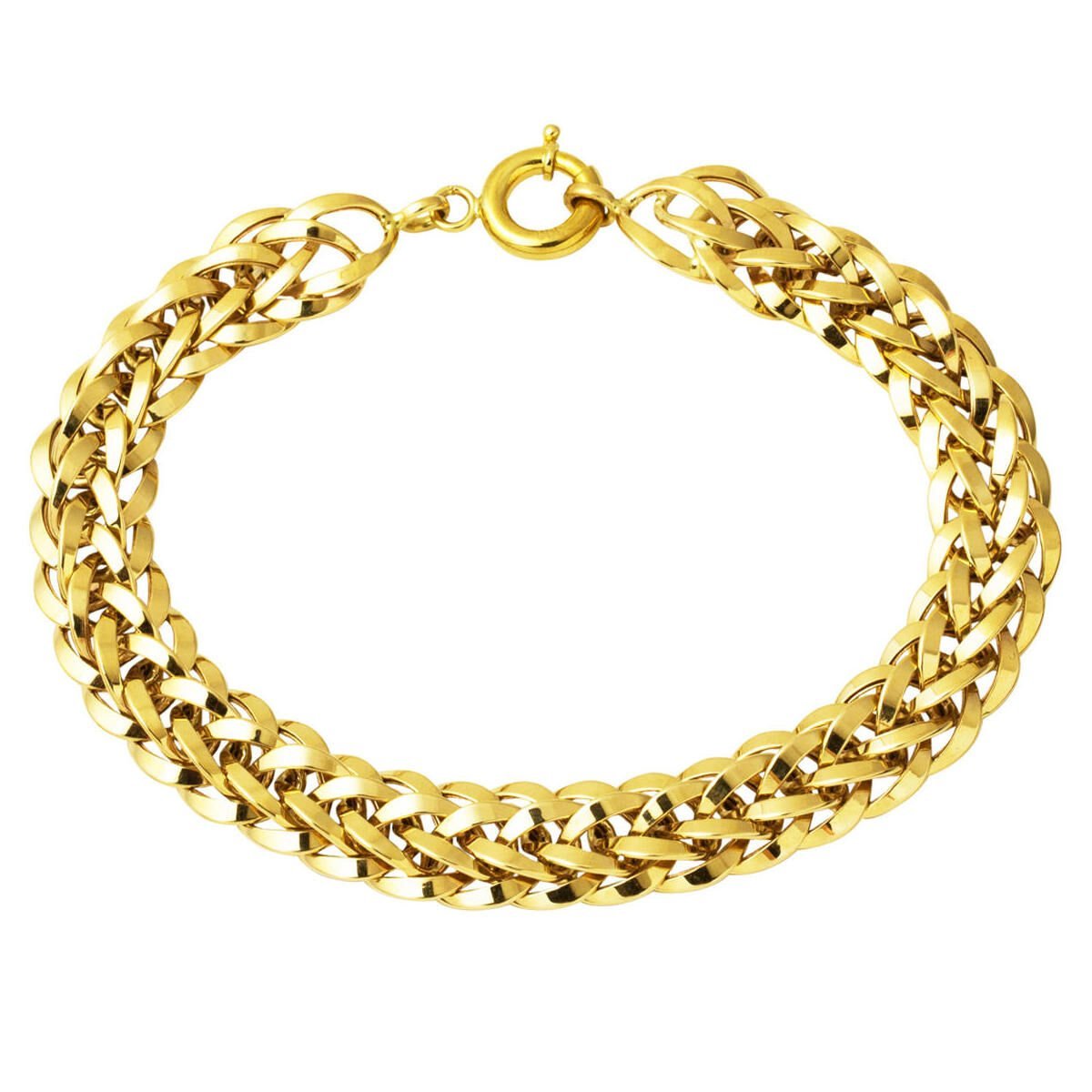 Örgü Balıksırtı Altın Bileklik