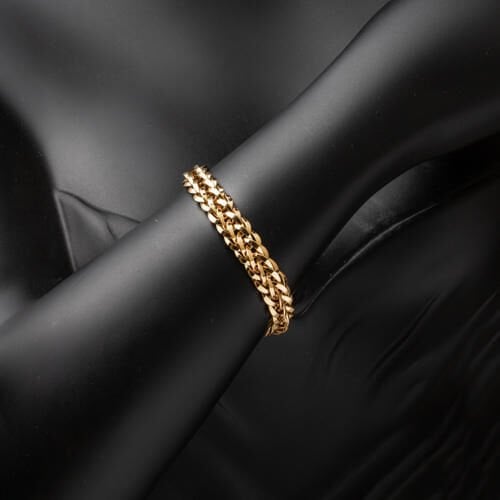 Örgü Balıksırtı Altın Bileklik