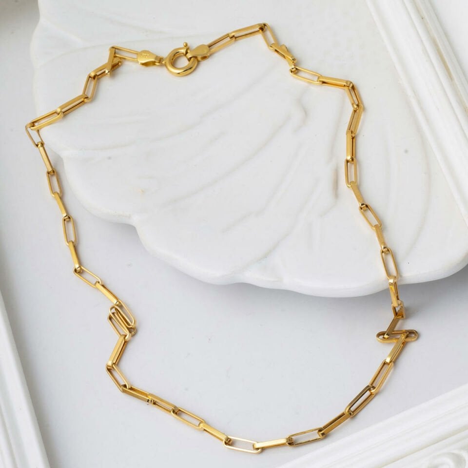 Ataç 14 Ayar Altın Zincir Kolye (3,5 mm Enli) 60 cm.