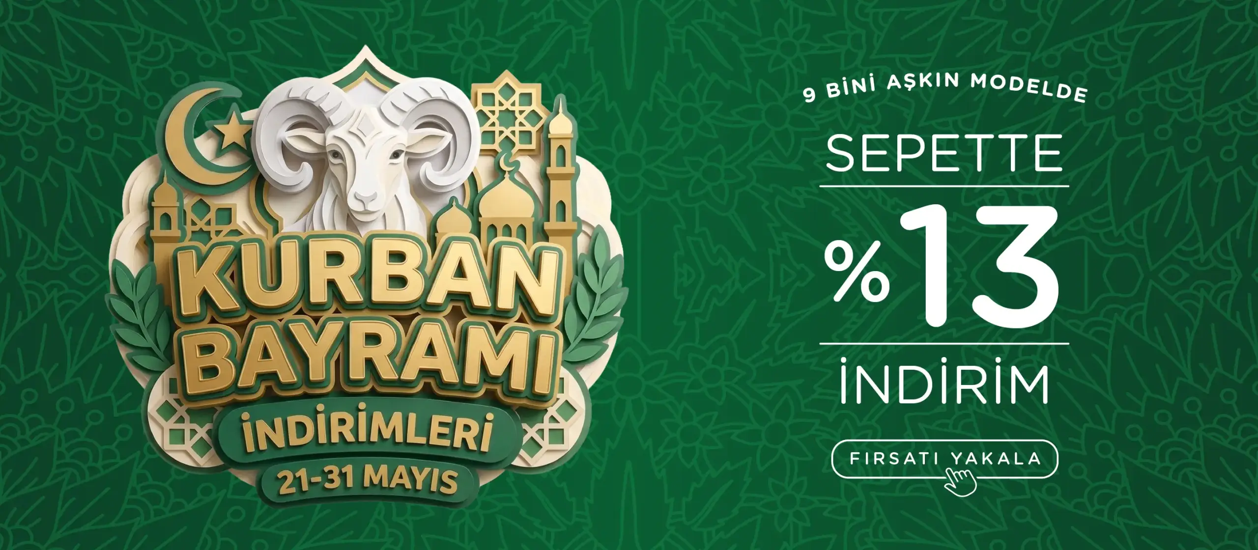 Kurban Bayramı İndirimleri Sepette Ek %13 İndirim