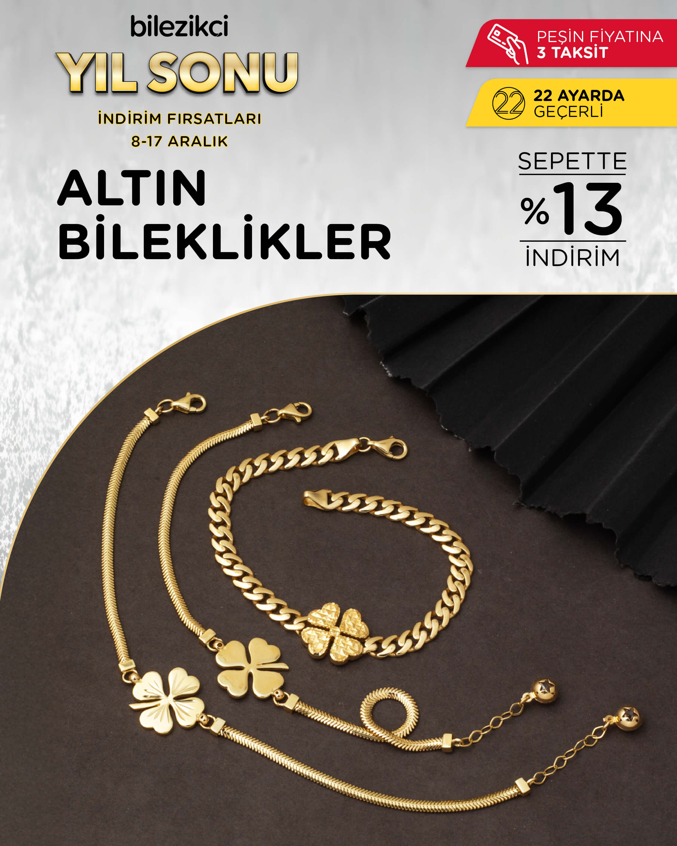 yıl sonu indirimli altın bileklikler