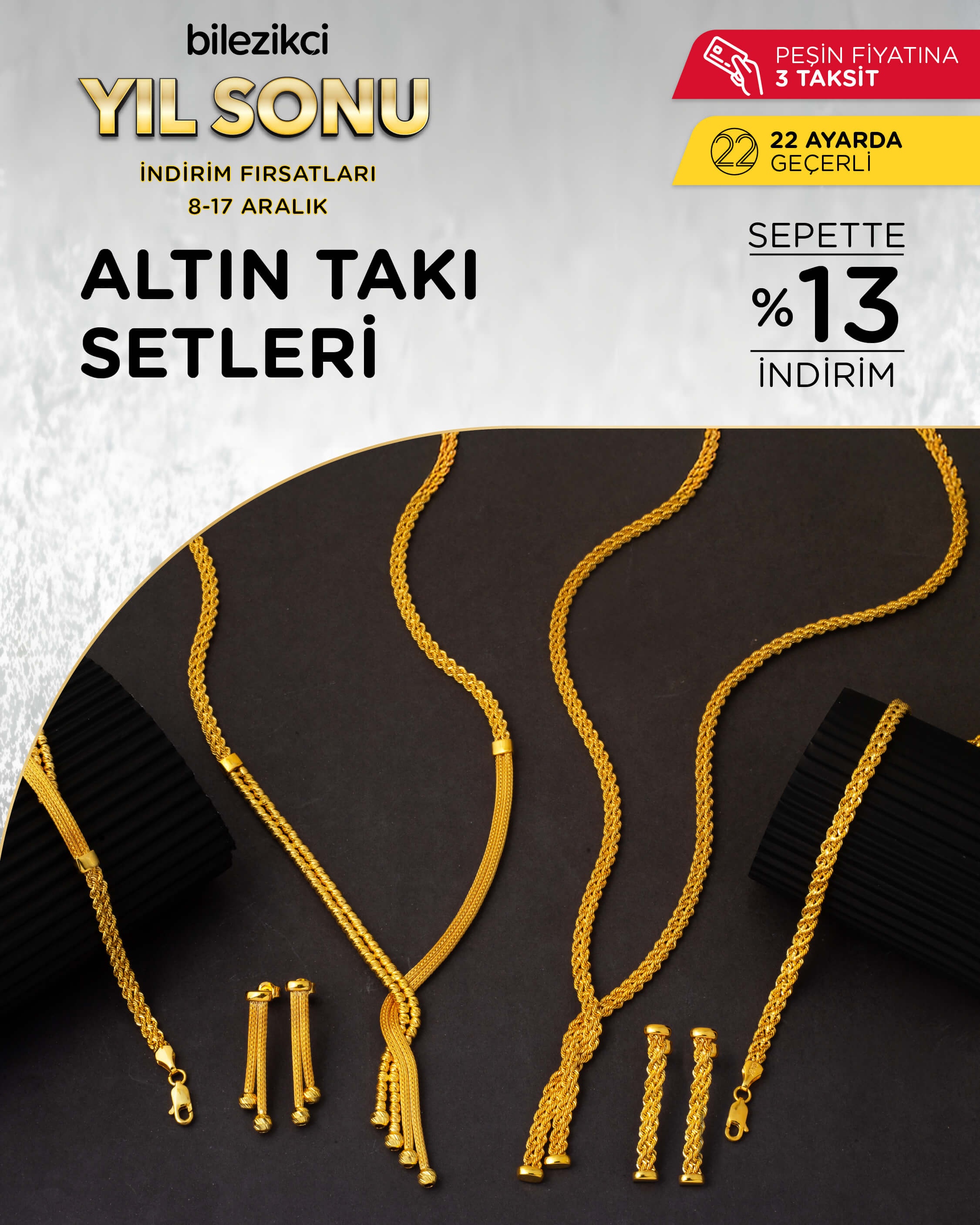 yıl sonu indirimli altın takı setleri