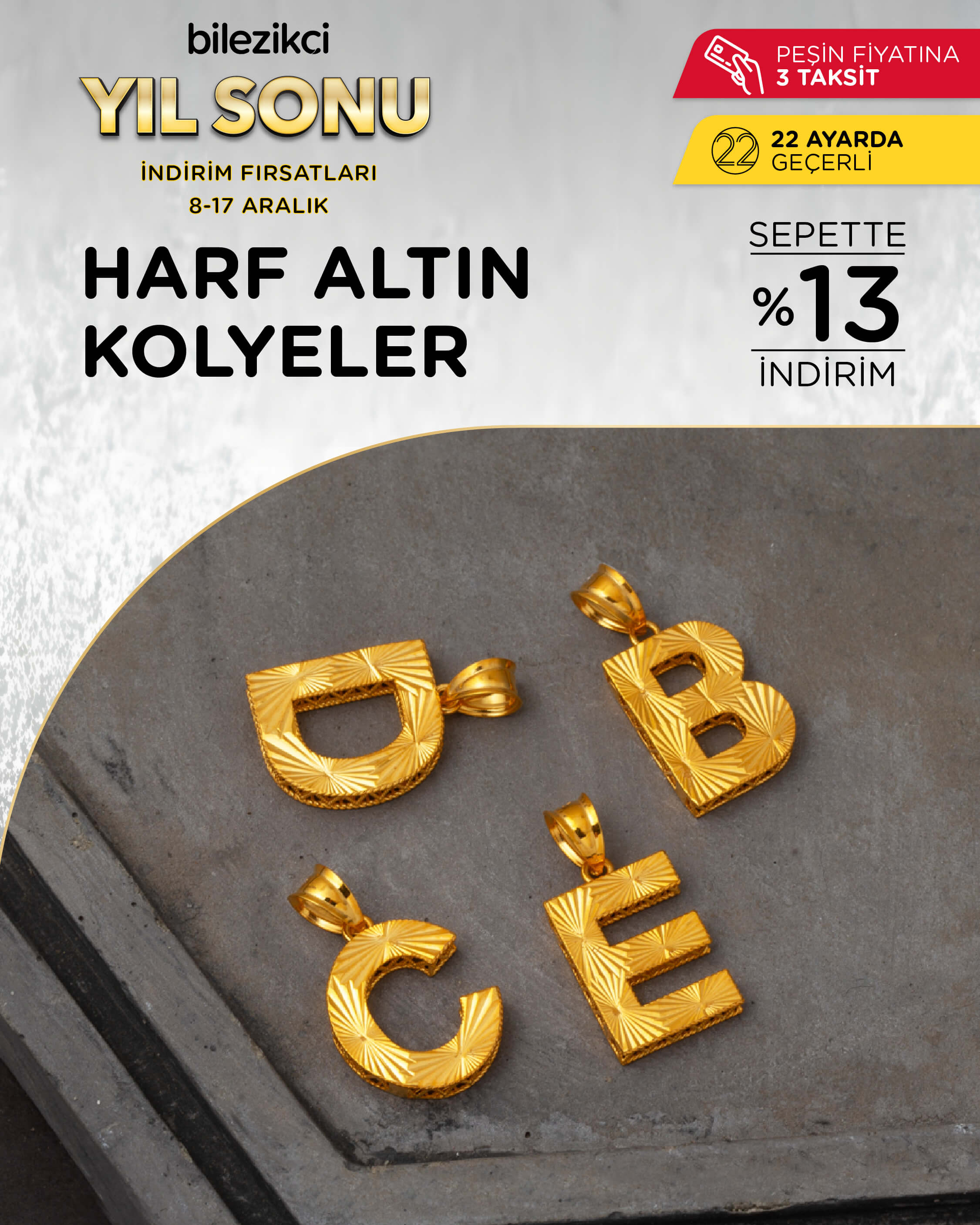 yıl sonu indirimli harfli kolyeler