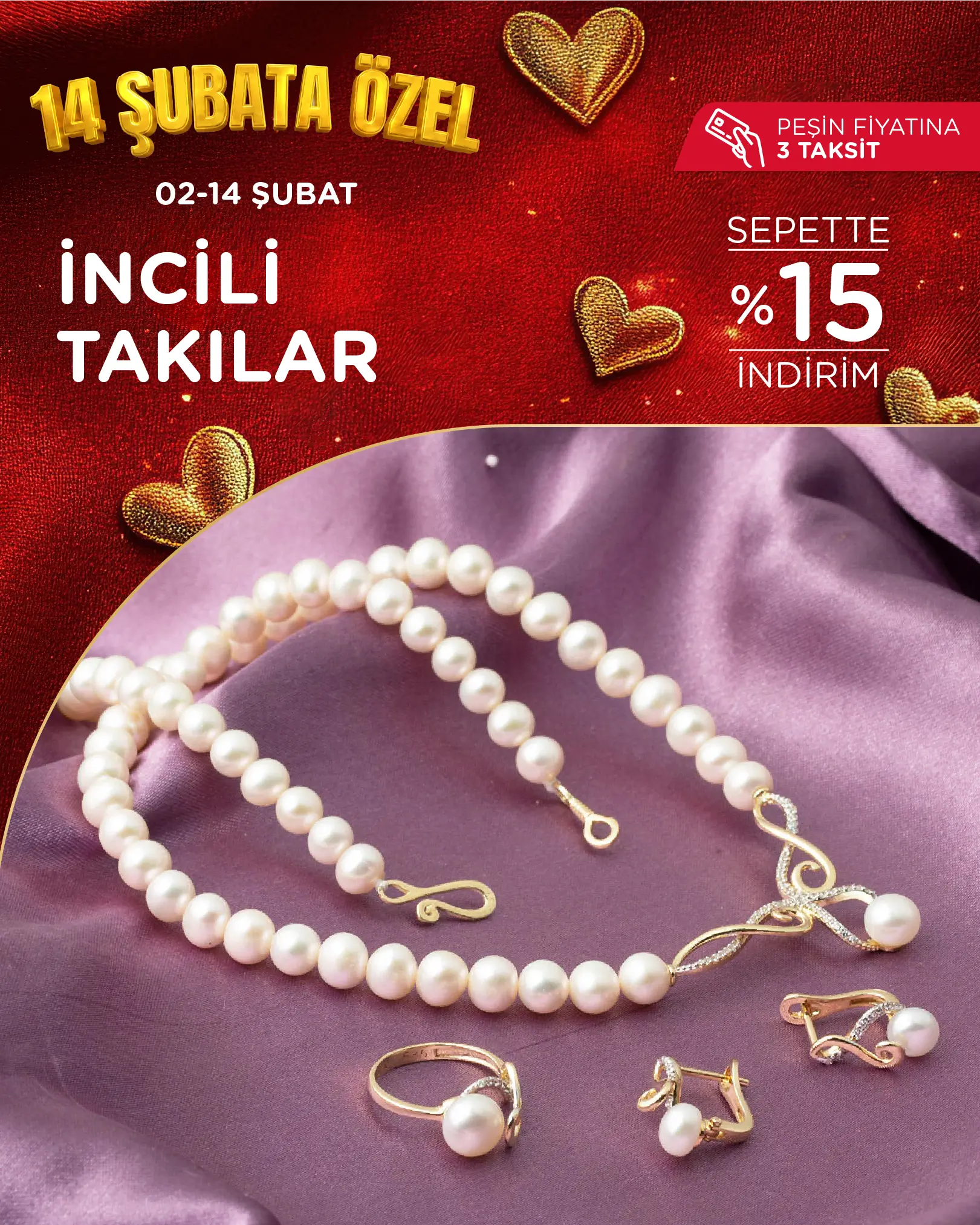 14 şubat indirimli incili takı modelleri ve fiyatları
