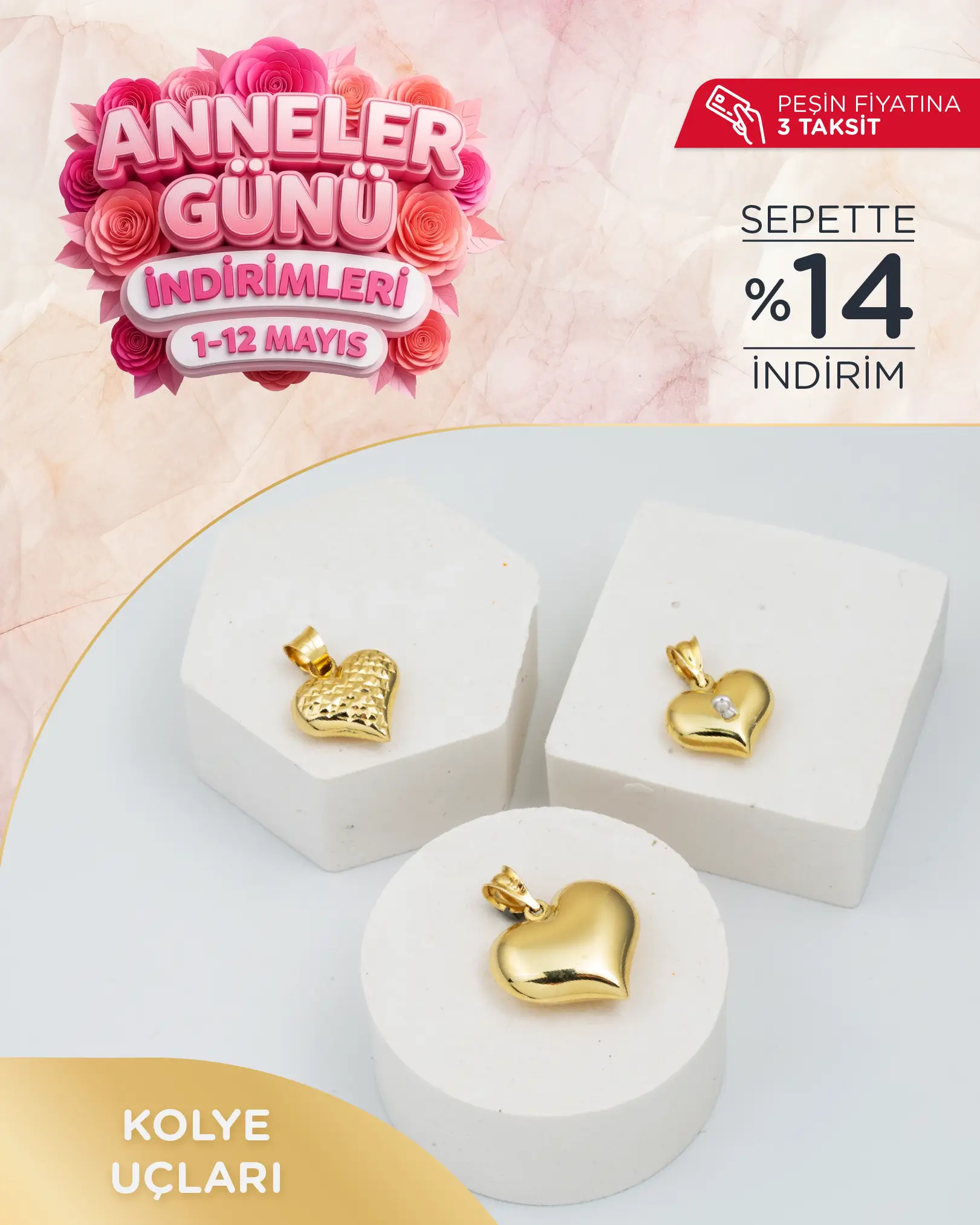 Anneler Gününe Özel İndirimli Altın Kolye Ucu Modelleri 