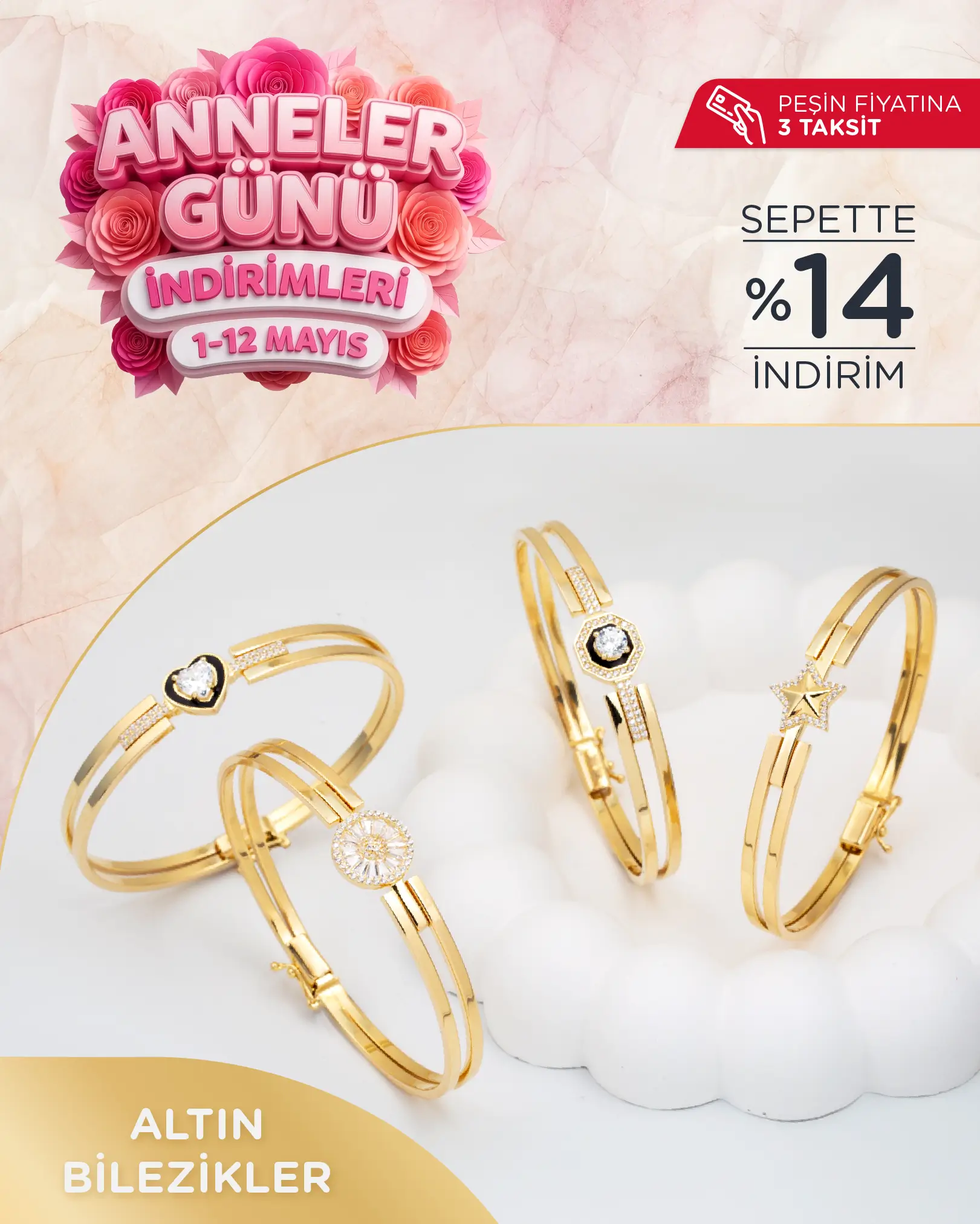 Anneler Gününe Özel İndirimli Altın Bilezik Modelleri 