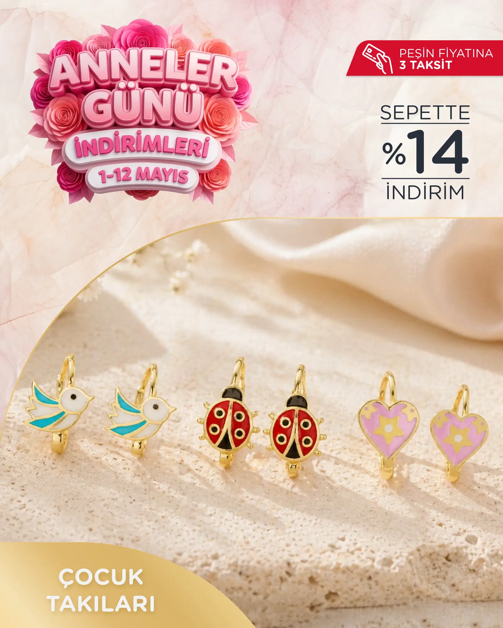 Anneler Gününe Özel İndirimli Altın Çocuk Takı Modelleri 