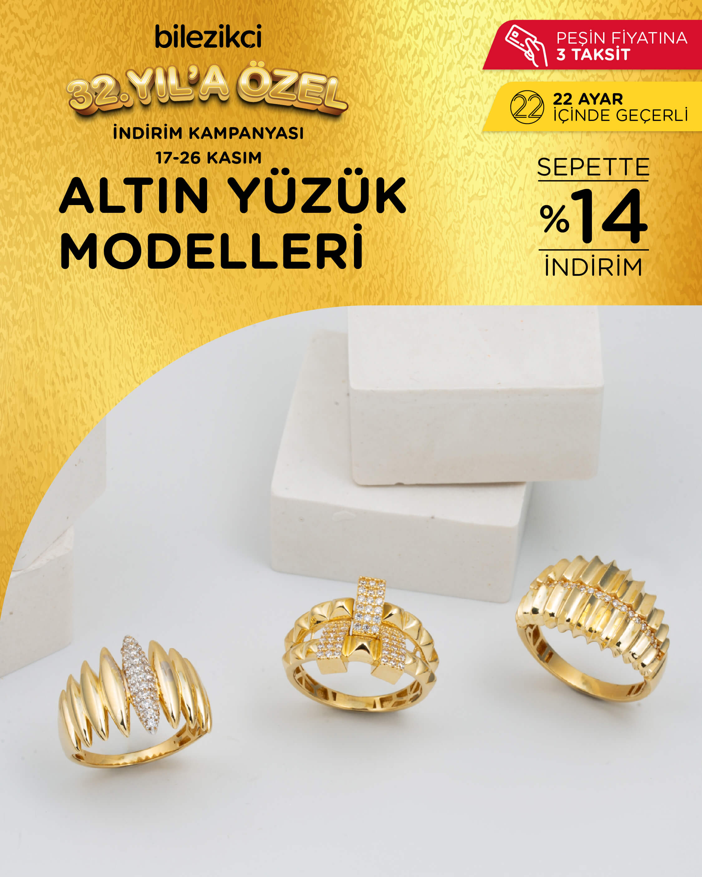 indirimli altın yüzük modelleri ve fiyatları