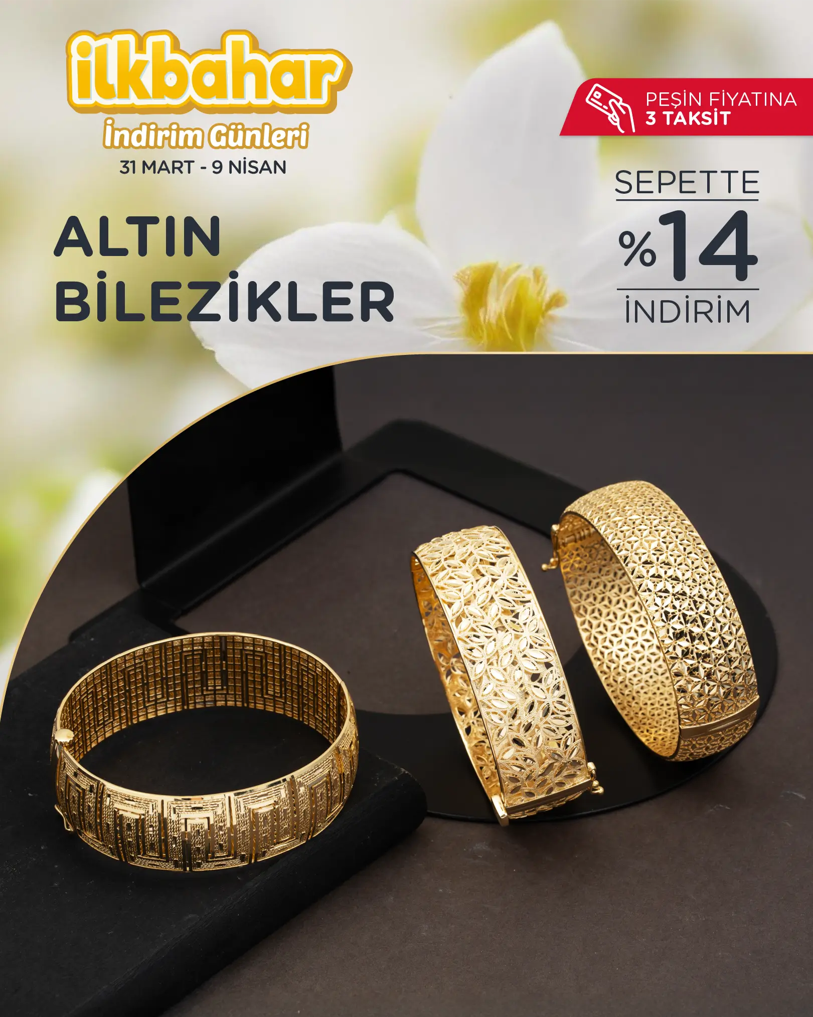 İlkbahara özel altın kelepçe bilezik modelleri ve fiyatları