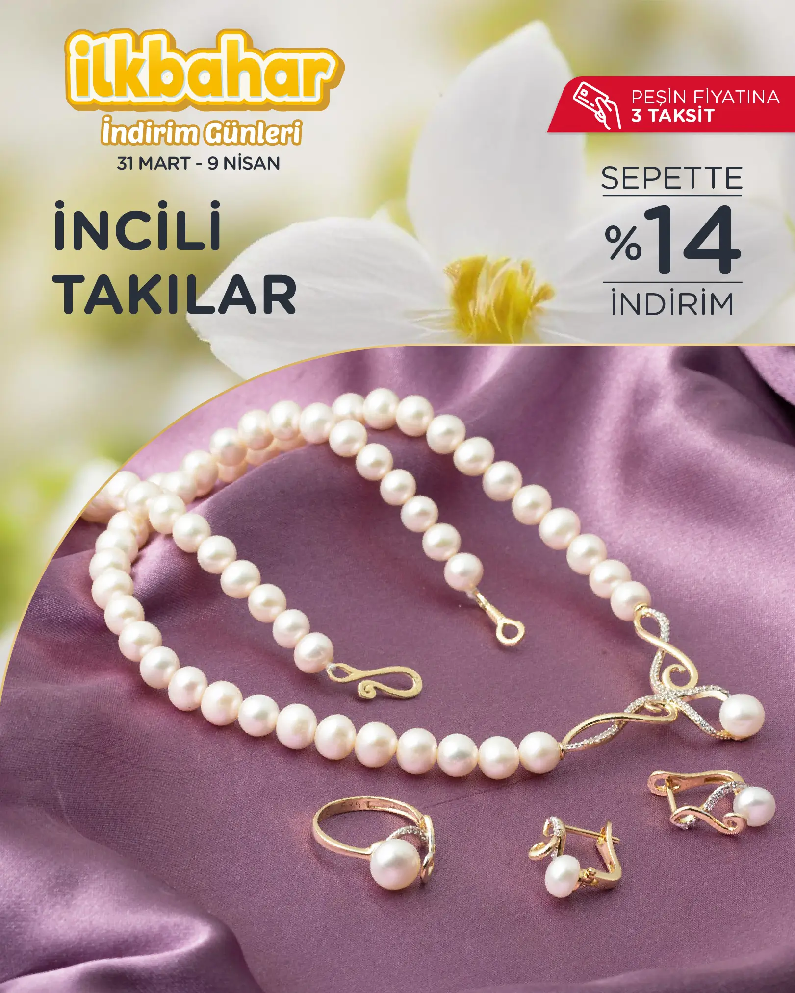 İncili altın takı modelleri ve fiyatları