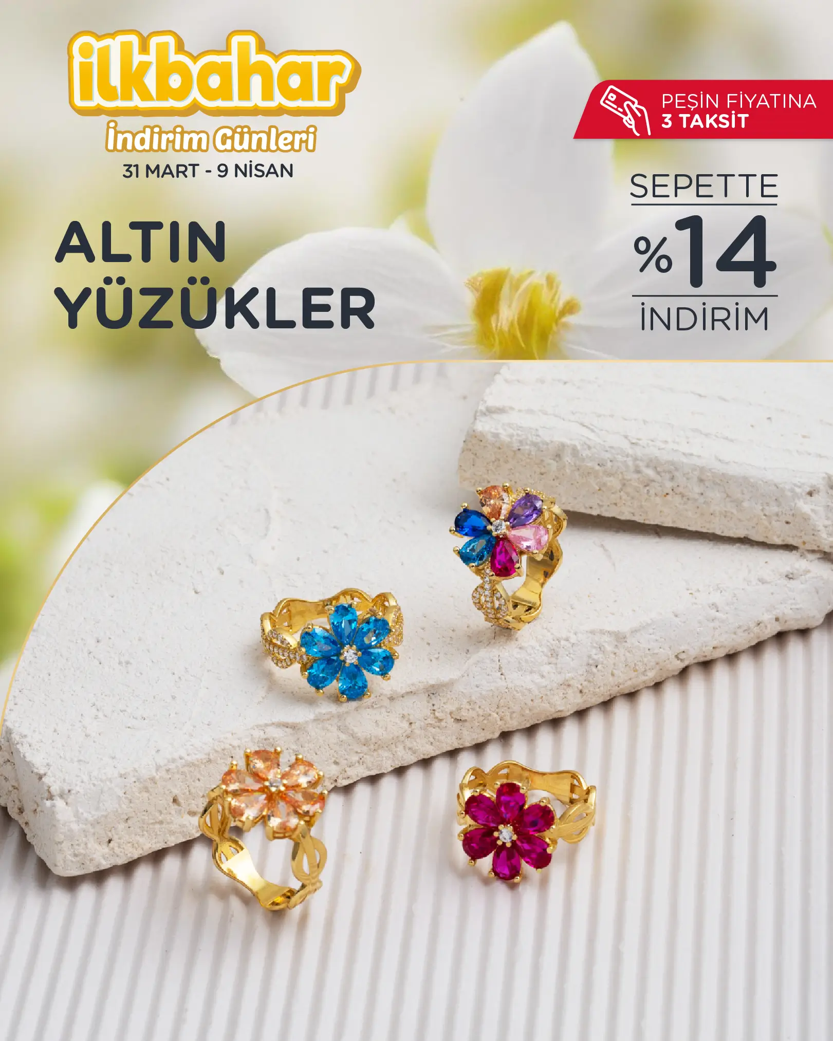 İlkbahara özel altın yüzük modelleri ve fiyatları