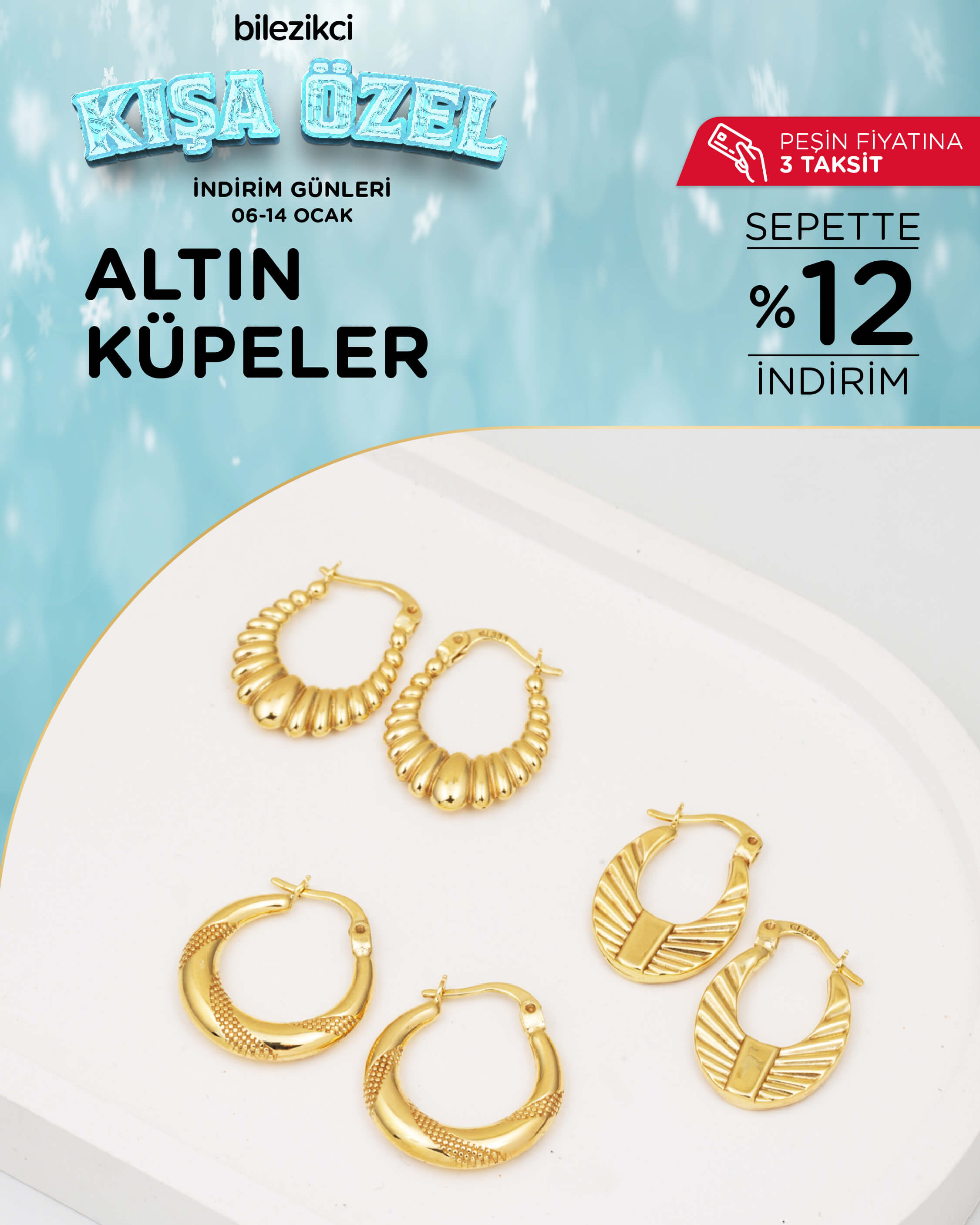 kışa özel indirimli altın küpe modelleri ve fiyatları