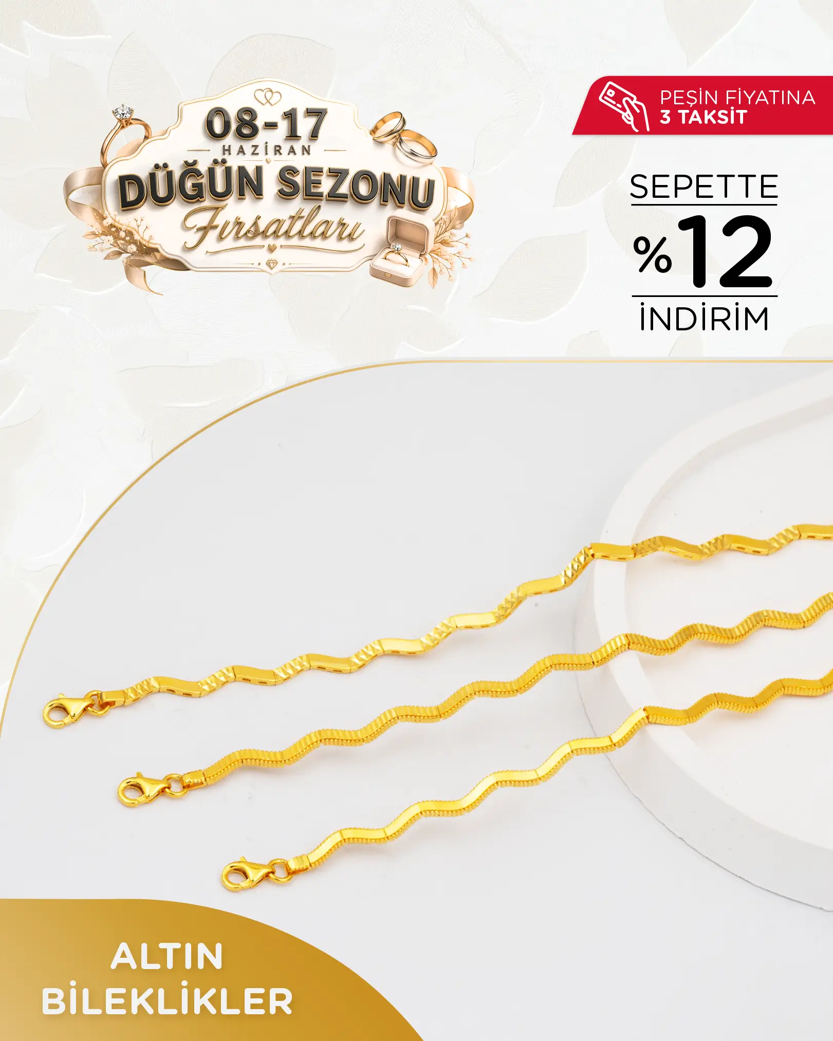 Düğün Sezonu Fırsatlarına Özel Altın Bileklikler