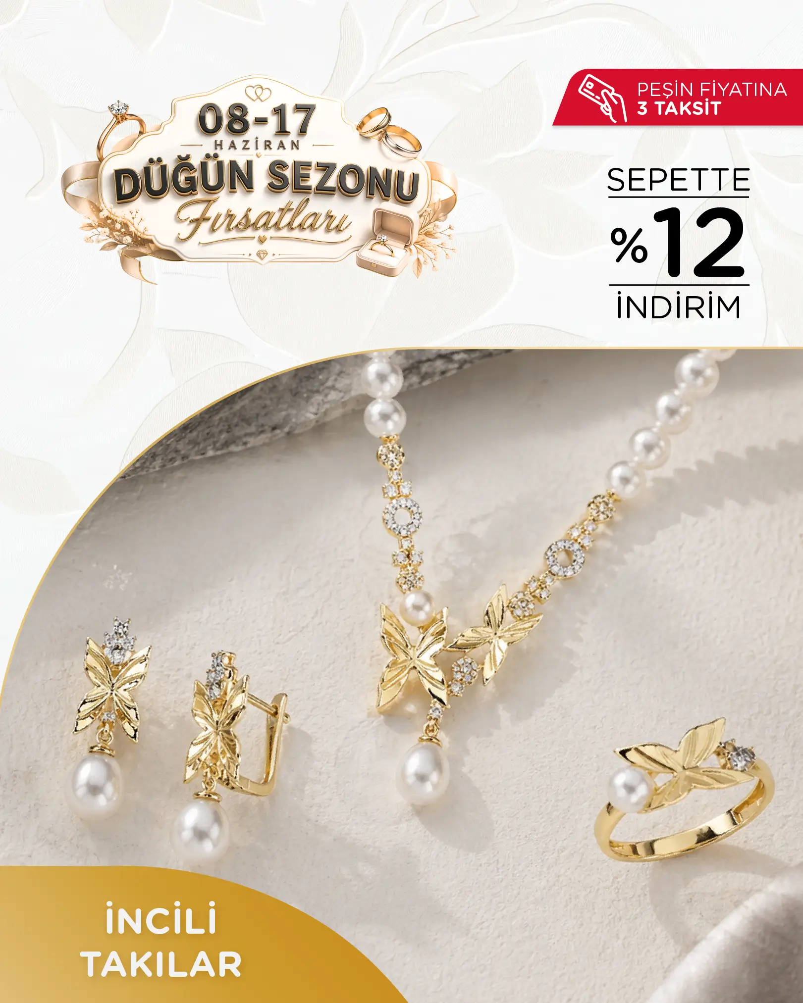 Düğün Sezonu Fırsatlarına Özel İncili Altın Takıları