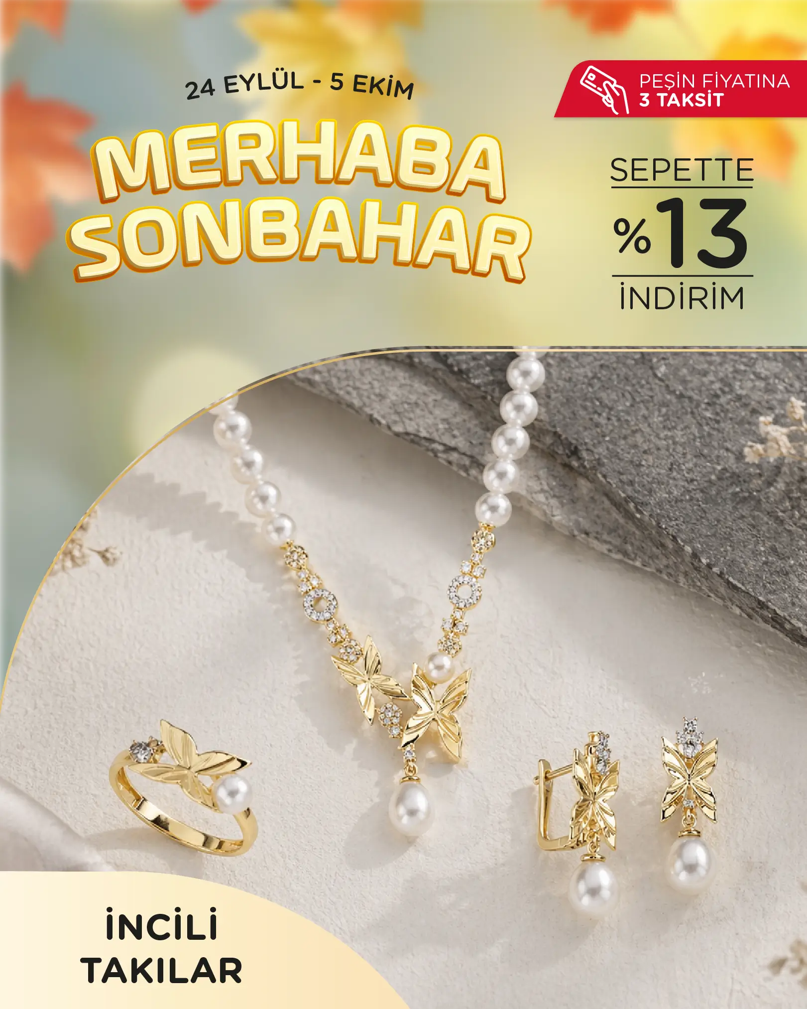 Sonbahara Özel İncili Takılar Sepette Ek %13 İndirimli