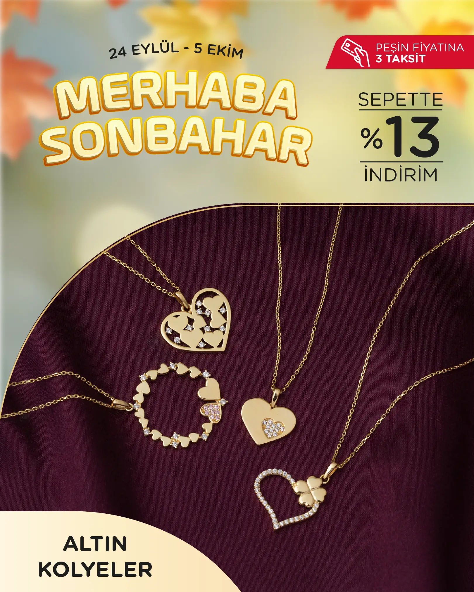 Sonbahara Özel Altın Kolyeler Sepette Ek %13 İndirimli