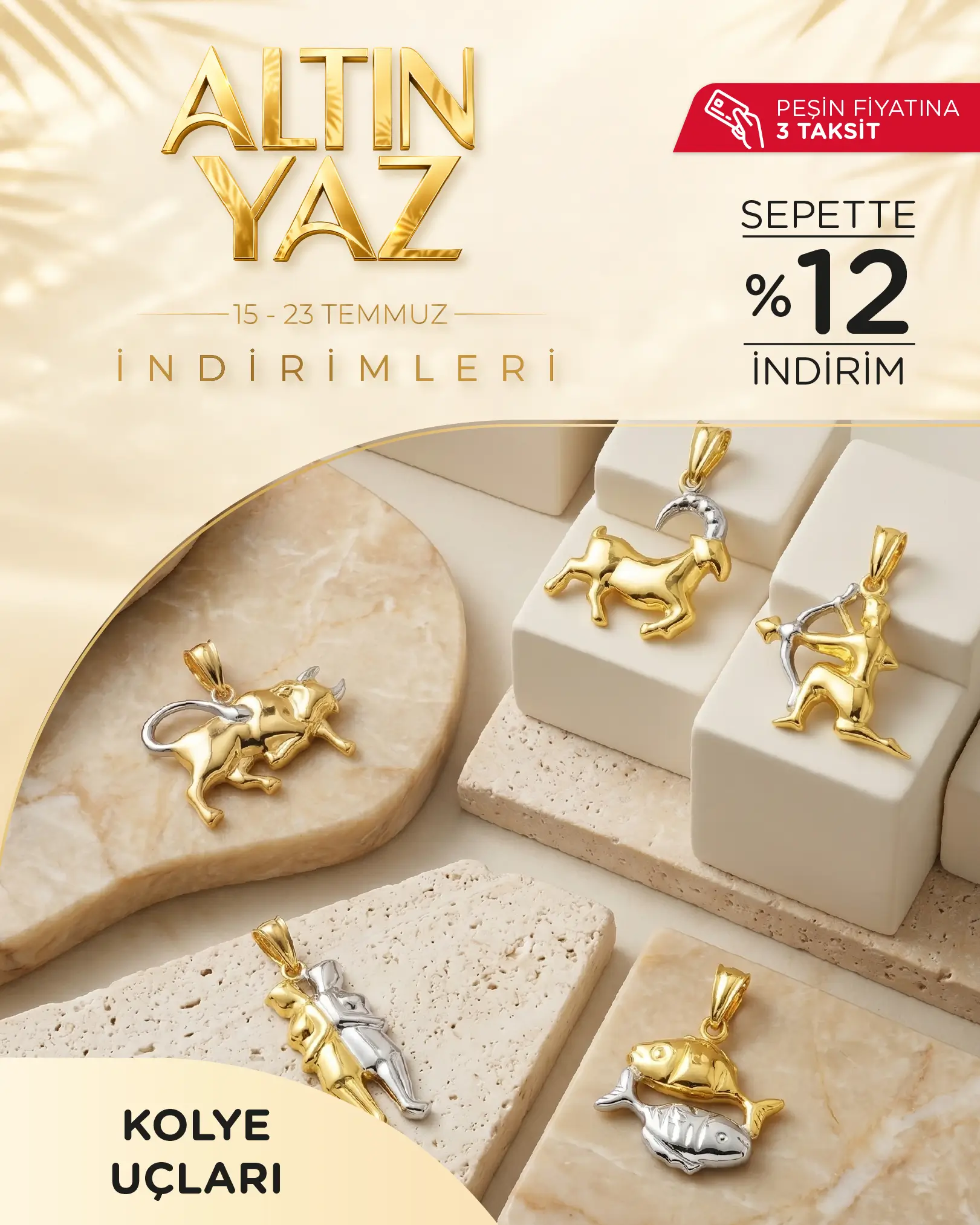 Sepette %12 indirimli Altın Kolye Uçları