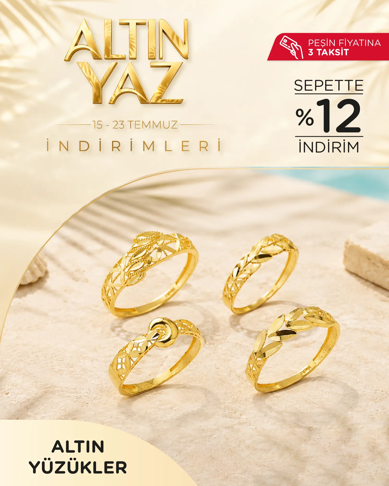 Sepette %12 indirimli Altın Yüzükler