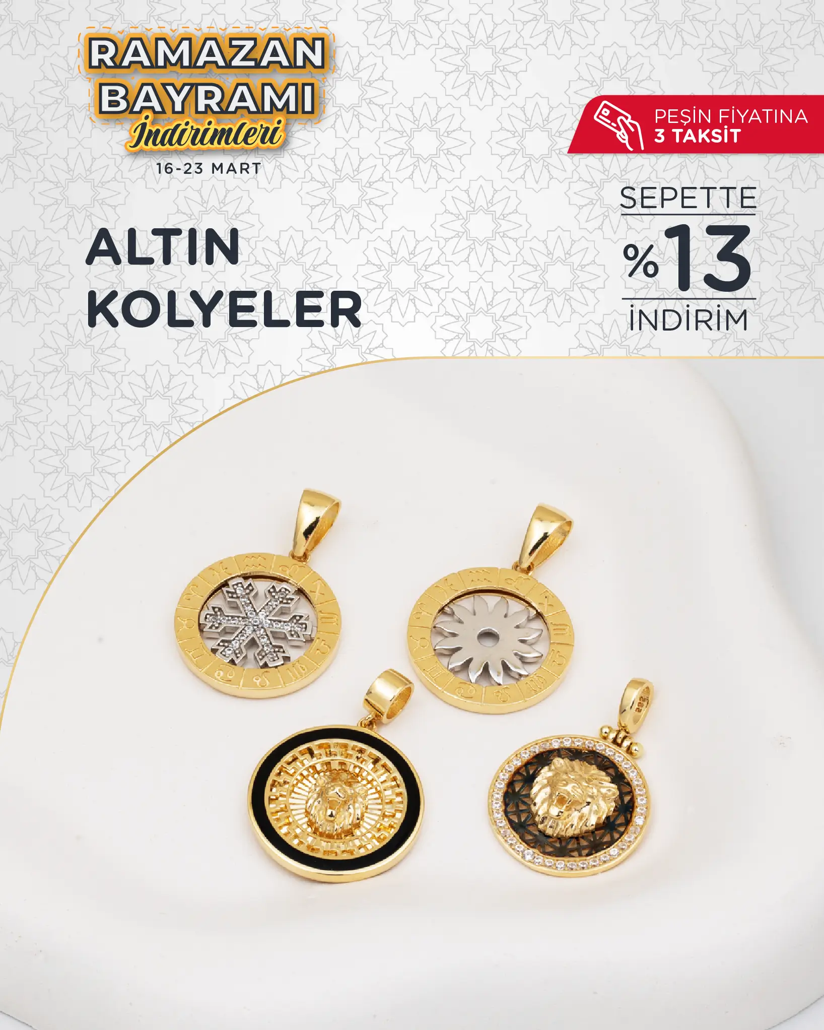 Bayrama özel indirimli altın kolye modelleri