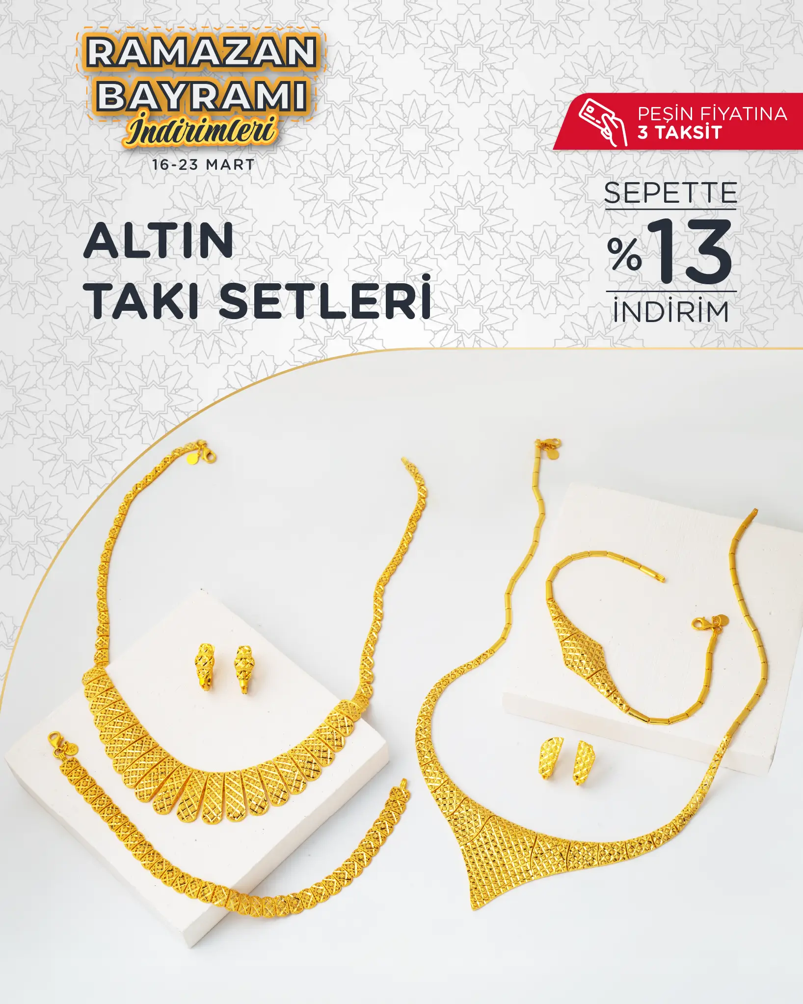 Bayrama özel indirimli altın takı setleri