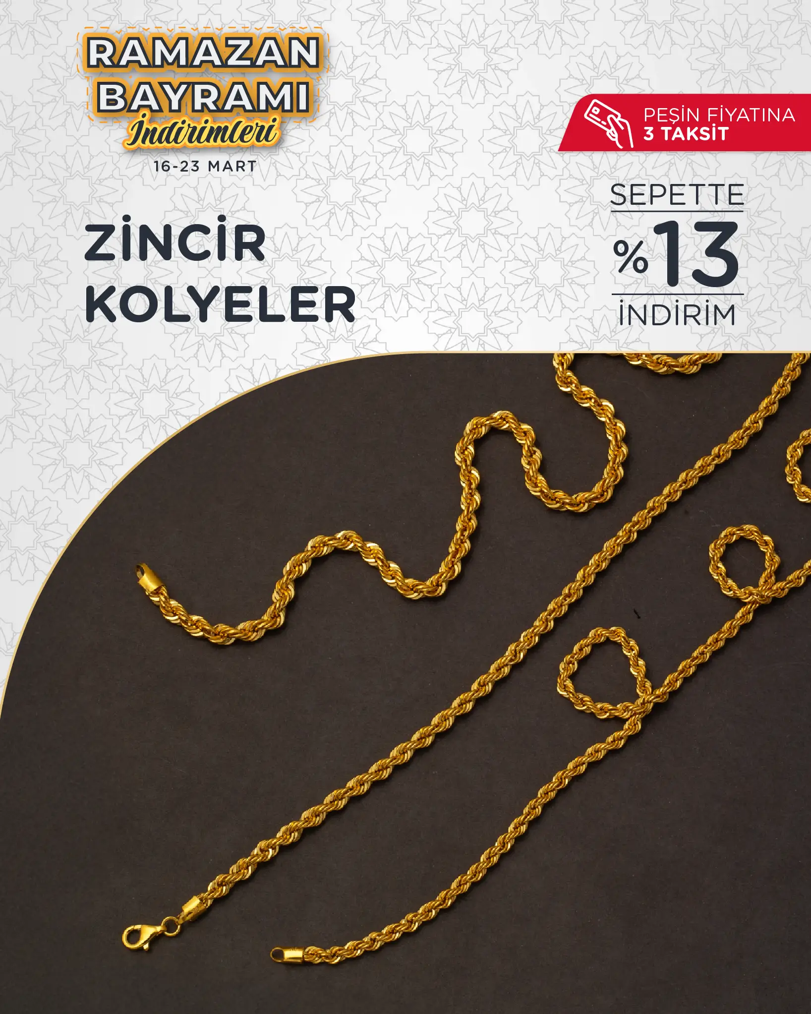 Bayrama özel indirimli altın zincir kolye modelleri