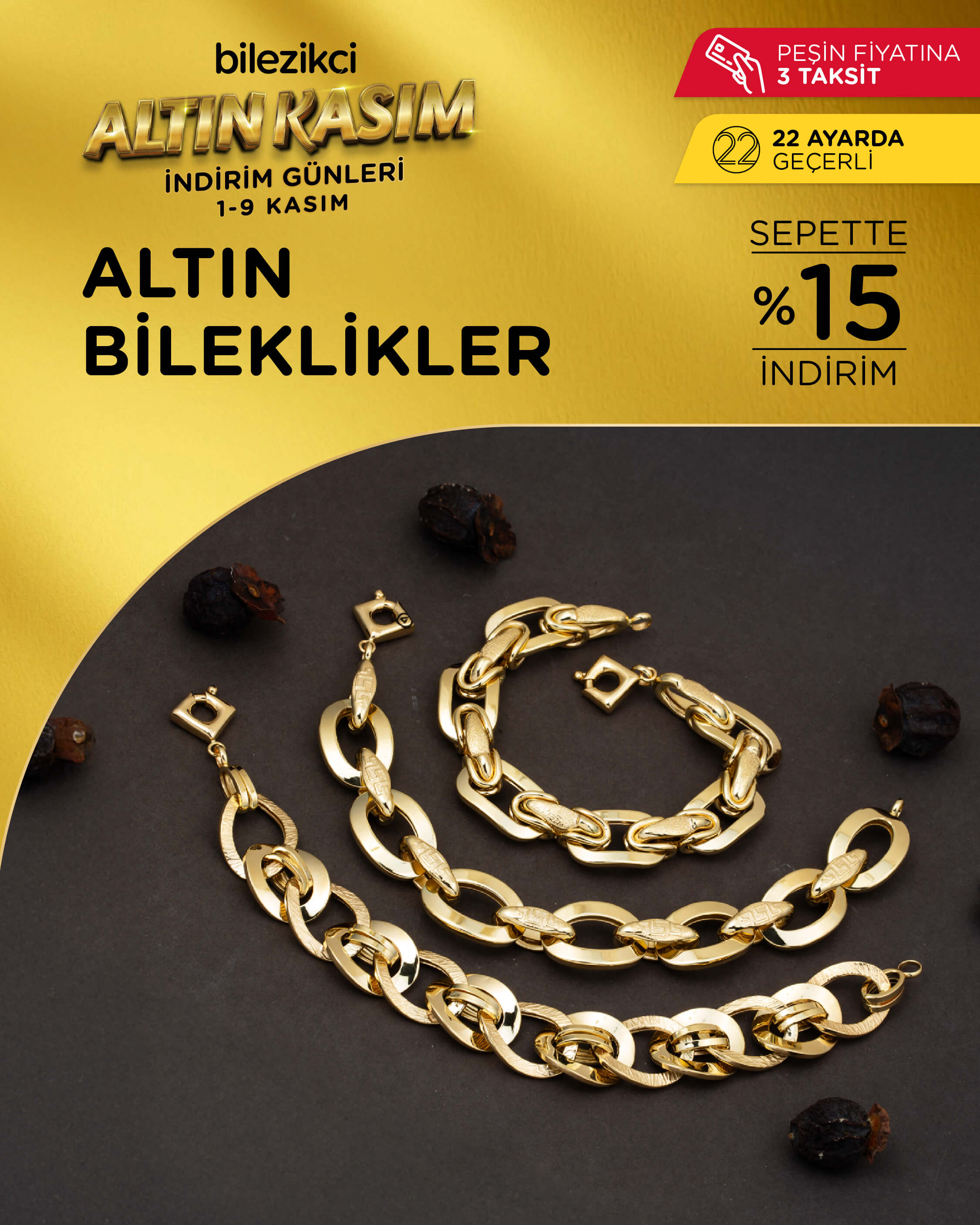 altın kasım indirimli bileklikler