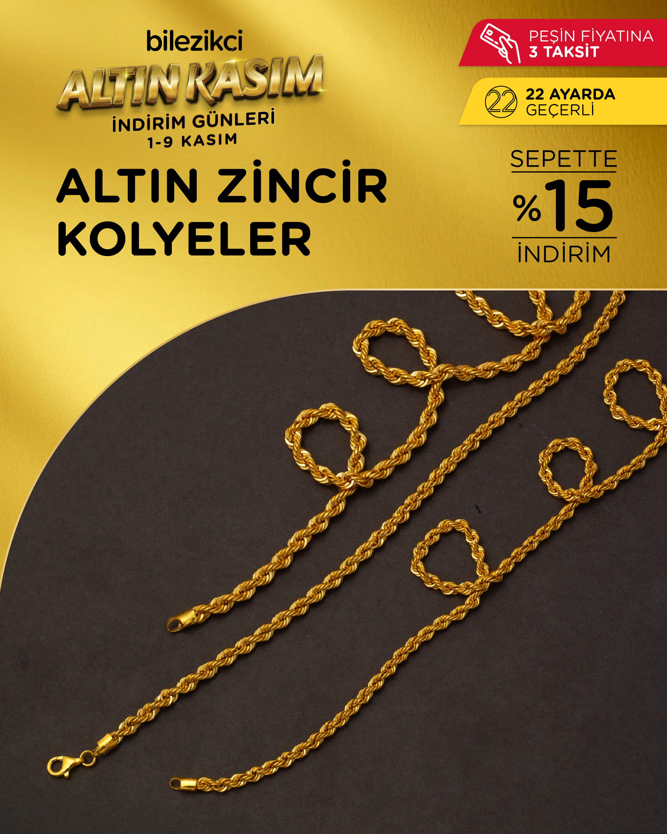 altın kasım indirimli zincirler