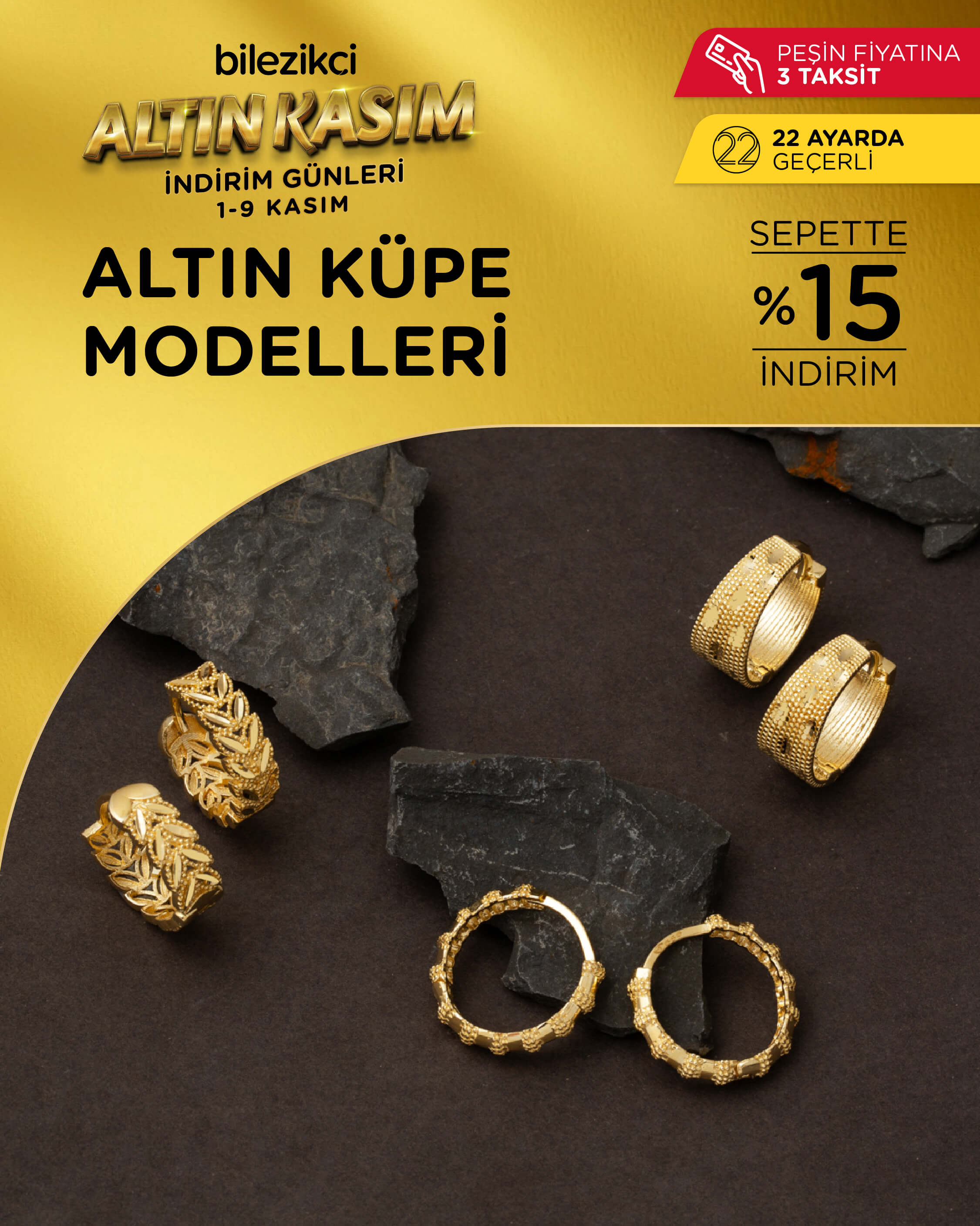 altın kasım indirimli küpe modelleri