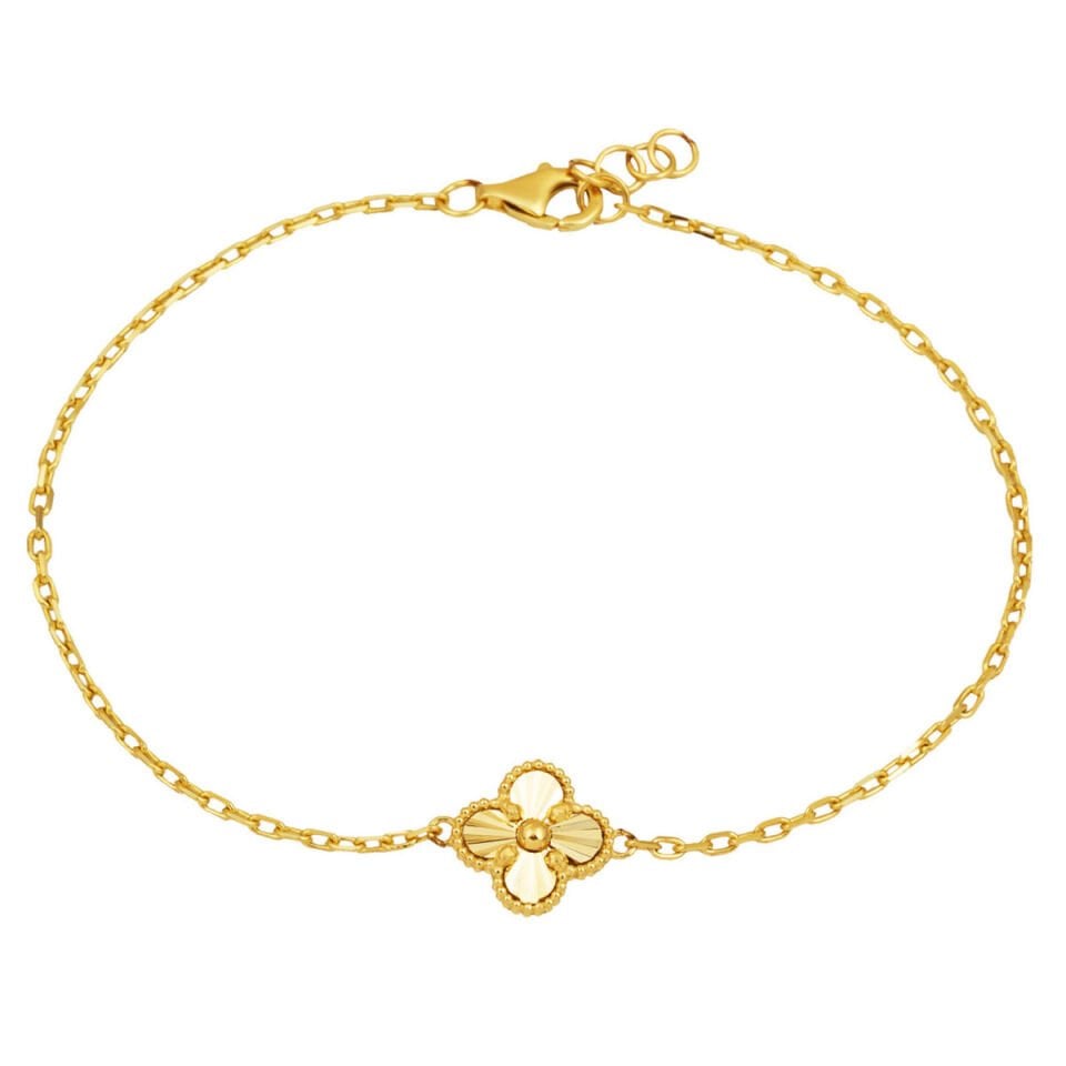 Taşsız Yoncalı 14 Ayar Spor Altın Bileklik