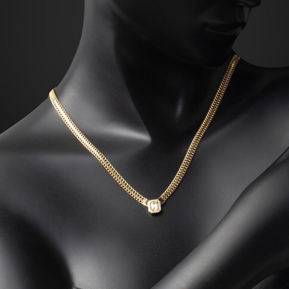 Örme Zincirli Baget 14 Ayar Gerdanlık Kolye