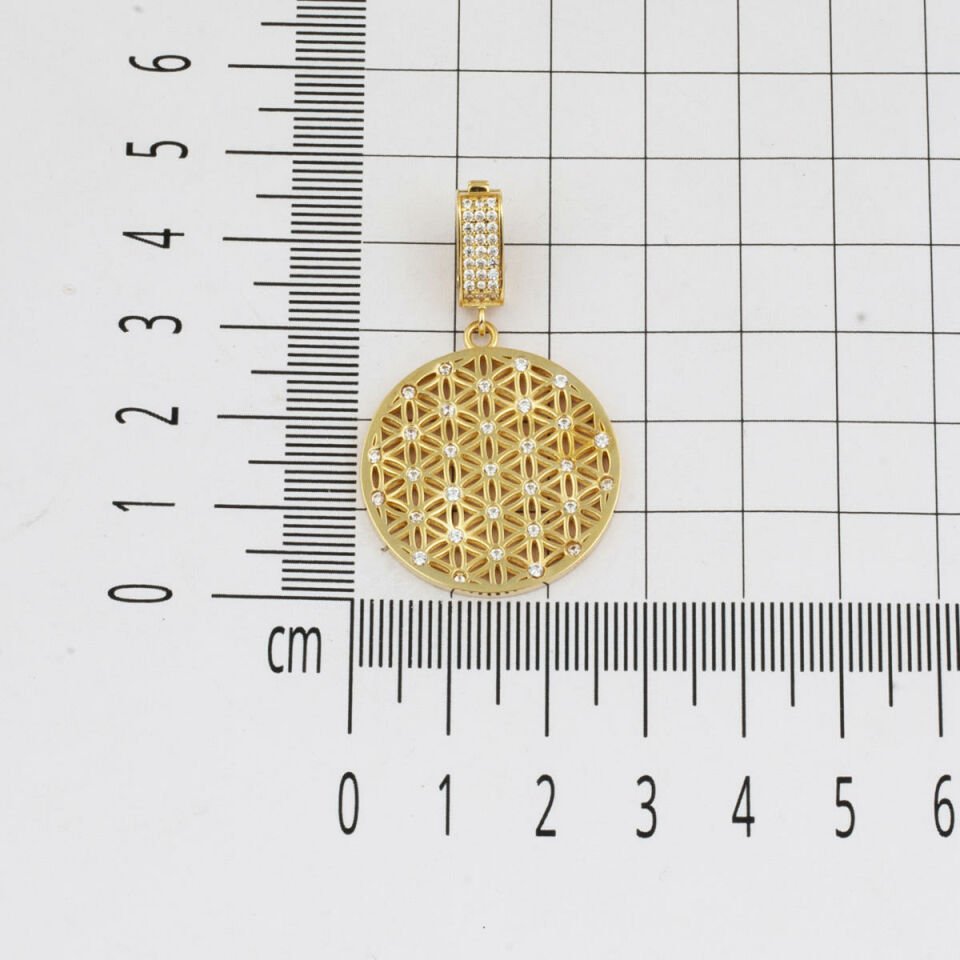 Yaşam Çiçeği 14 Ayar Altın Zincirsiz Kolye