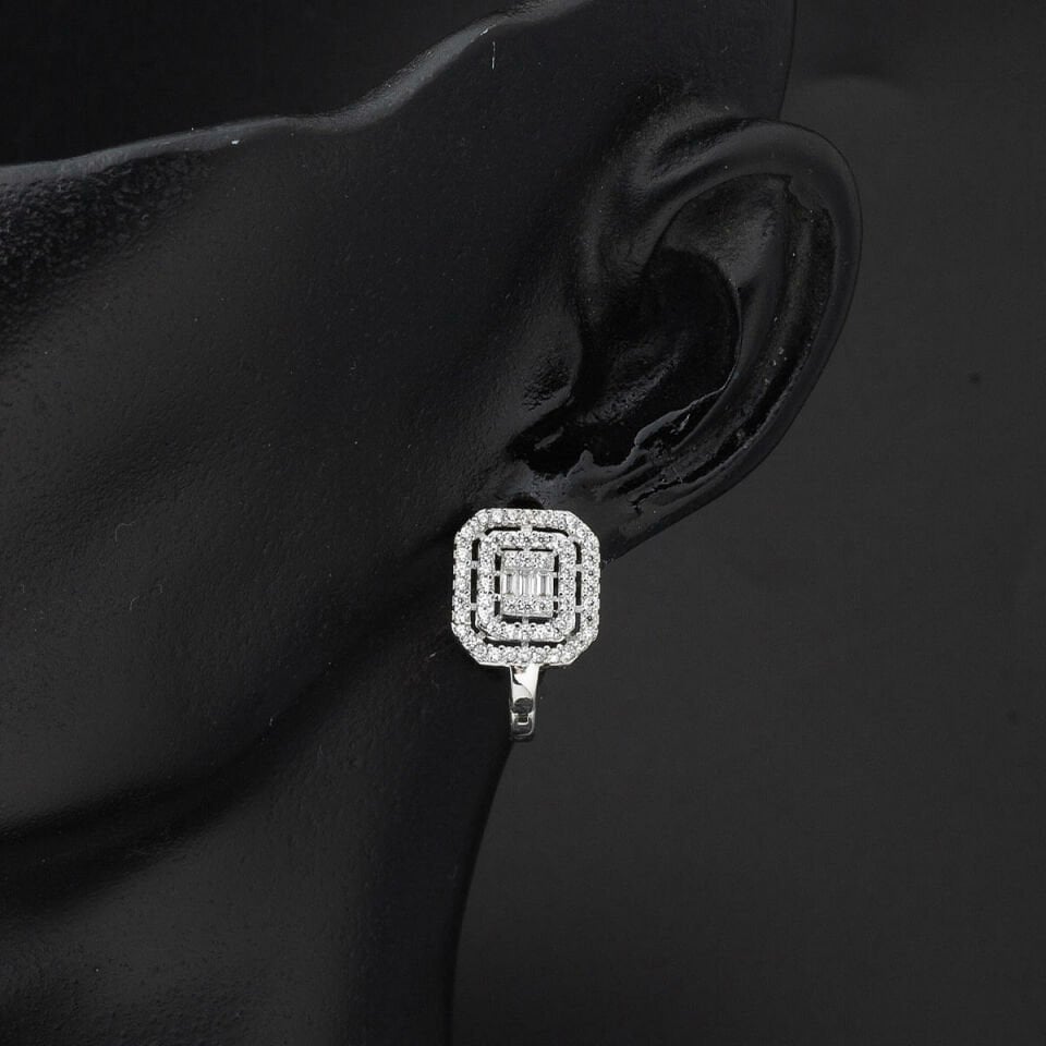 Beyaz Altın Baget Taşlı Set Takmı