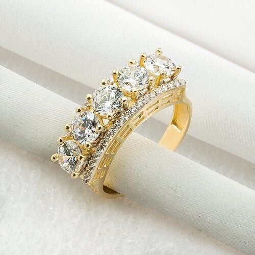 Beştaşlı 14 Ayar Altın Yüzük