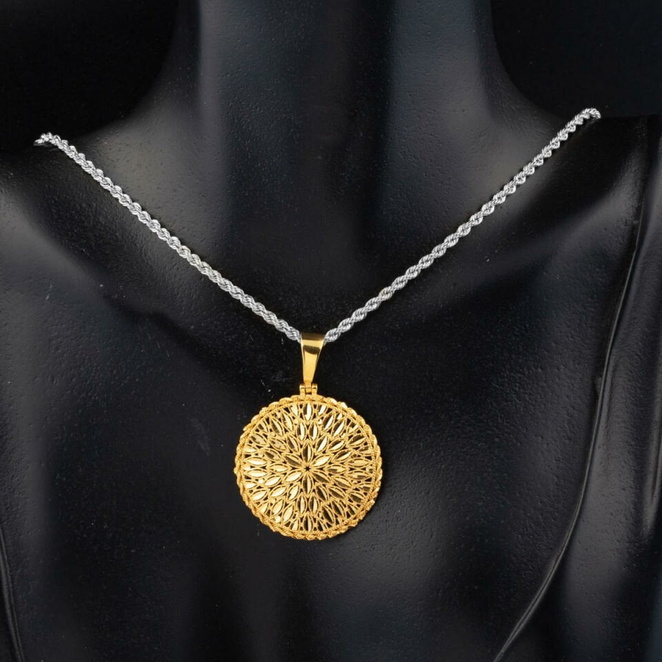 Yaşam Çiçeği 22 Ayar Altın Kolye Ucu (3 cm. Çaplı)