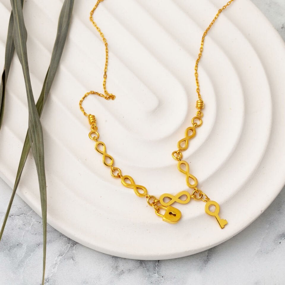 22 Ayar Altın Sonsuzluk Pandora Kolye