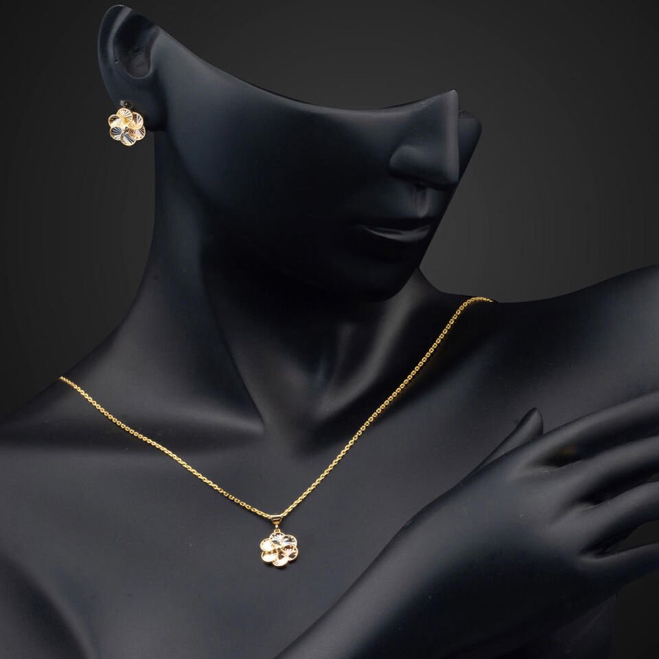 Therapy 14 Ayar Altın Kolye Küpe Set