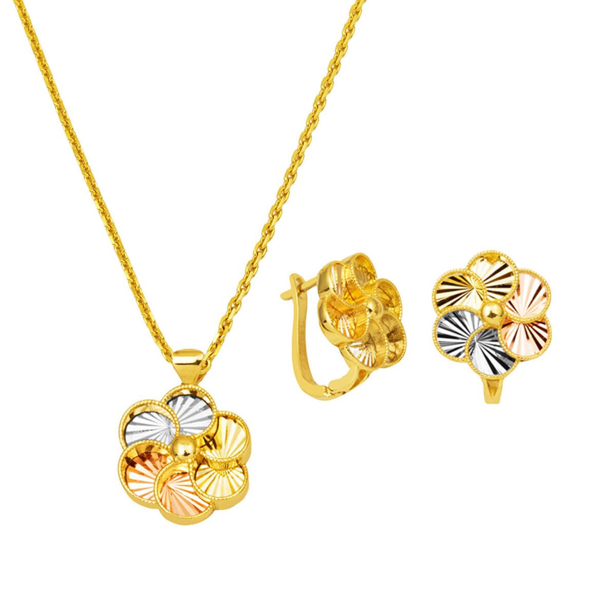 Therapy 14 Ayar Altın Kolye Küpe Set