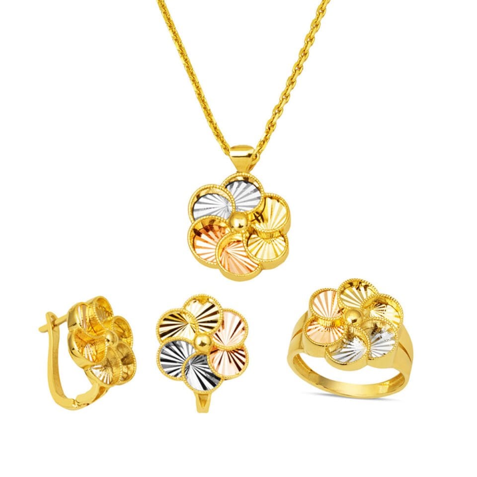 Therapy 14 Ayar Altın Üçlü Takı Seti