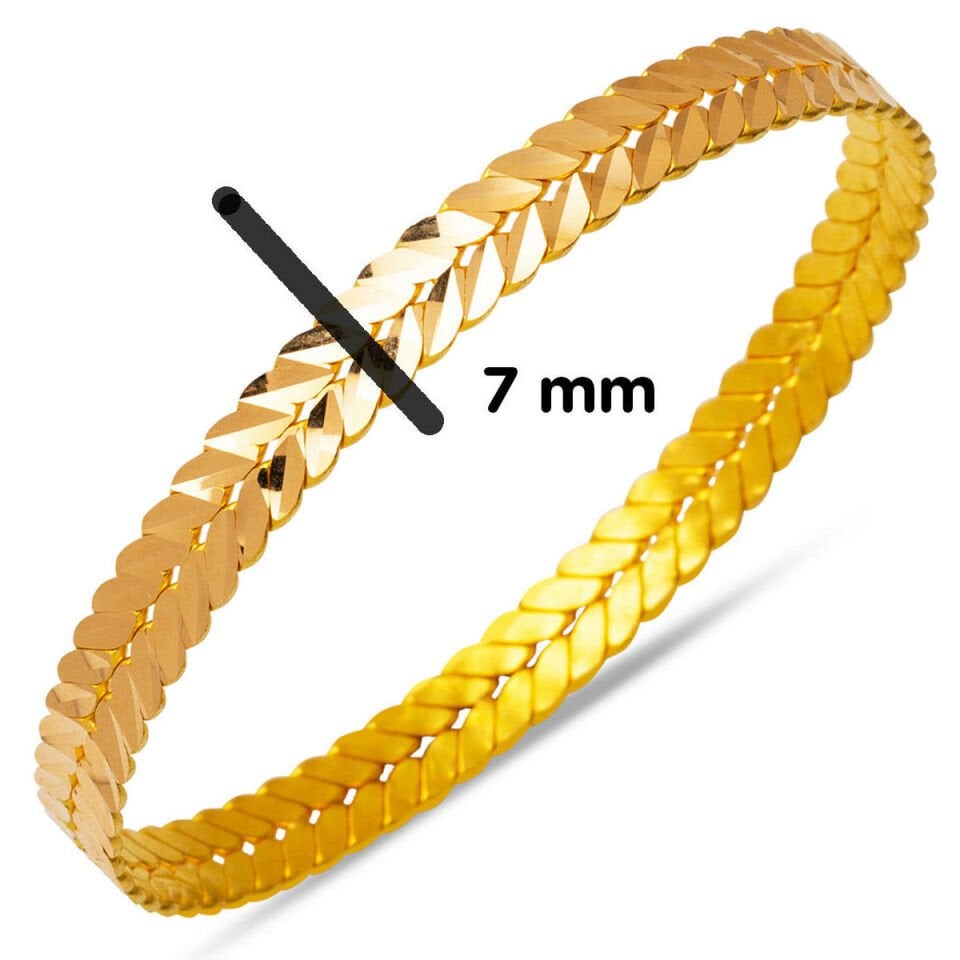Başak Burma 14 Ayar Sarı Altın Bilezik 17 gr.