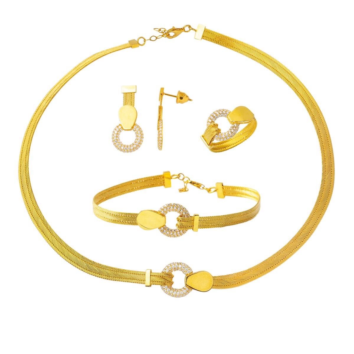 Suna 22 Ayar Trabzon Hasırı Altın Takı Seti