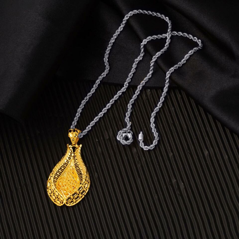 Lale Tuğra Taşsız Altın Kolye Ucu