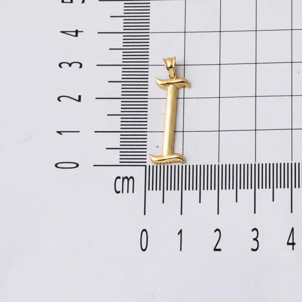 I Harfi 14 Ayar Altın Kolye Ucu