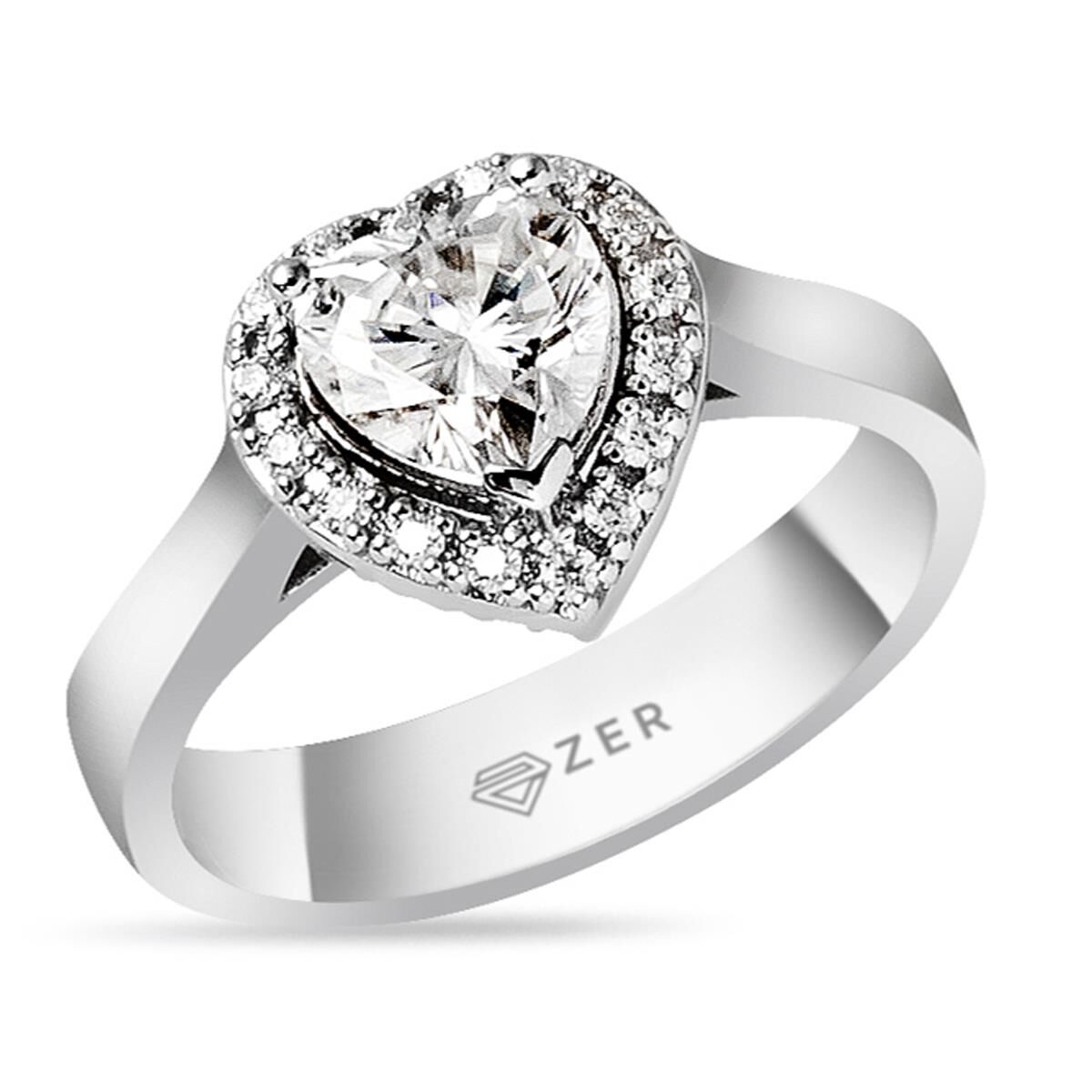 1,80 Karat Mozanit Damla Taşlı Altın Yüzük