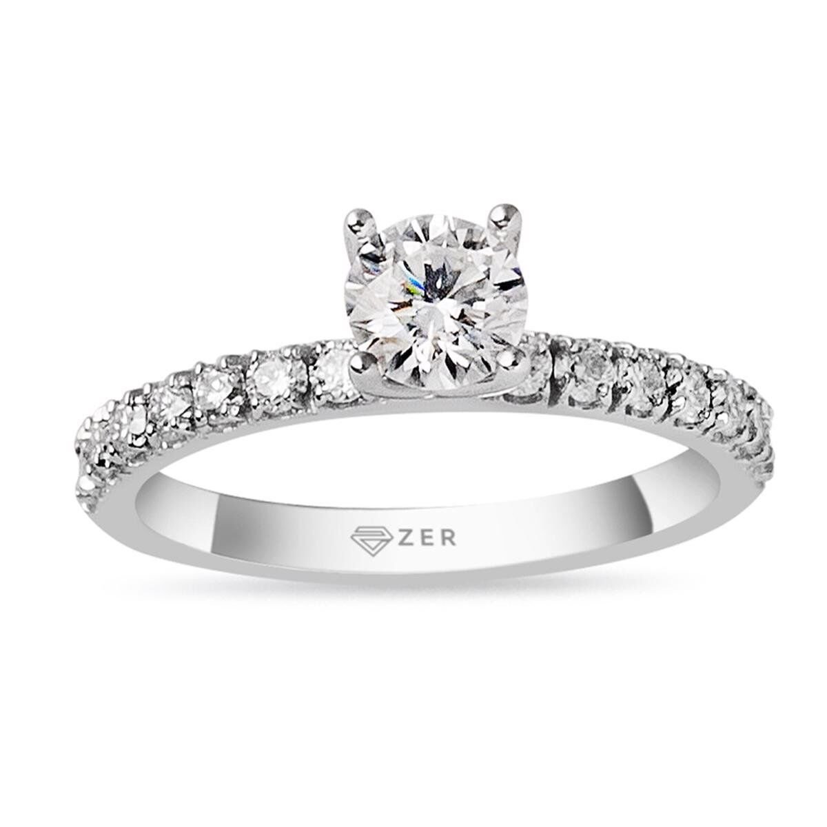 0.75 Ct Mozanit Tektaş 14 Ayar Yüzük