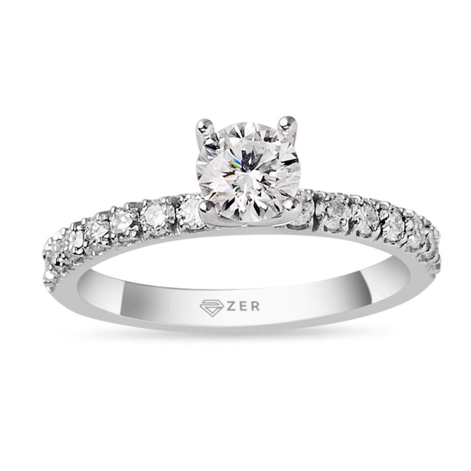 0.75 Ct Mozanit Tektaş 14 Ayar Yüzük