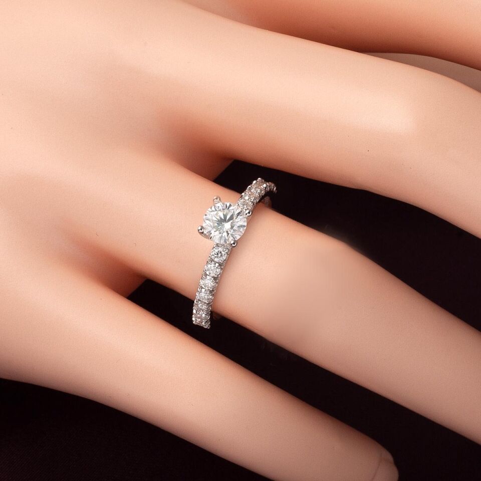 0.75 Ct Mozanit Tektaş 14 Ayar Yüzük